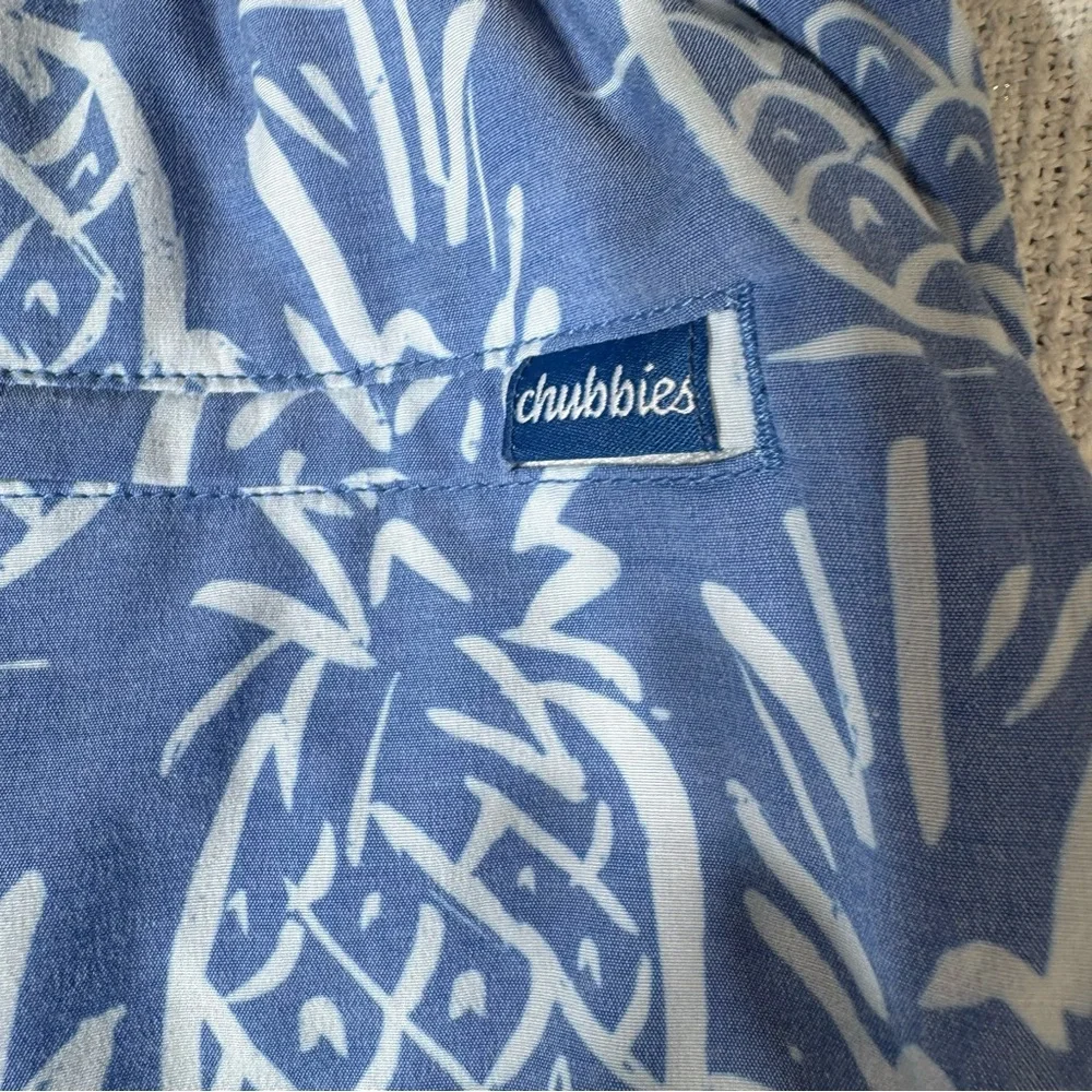 Chubbies Swim Trunks XXL Pineapples‎ Blue White Thigh Napples Mesh Lined